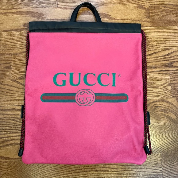 Gucci Handbags - Gucci large drawstring leather backpack